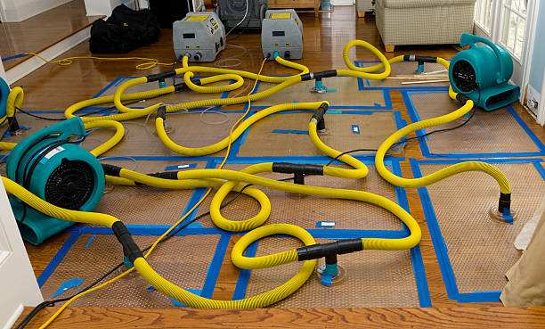 Professional Water Damage Restoration technician working in Hanscom AFB, MA